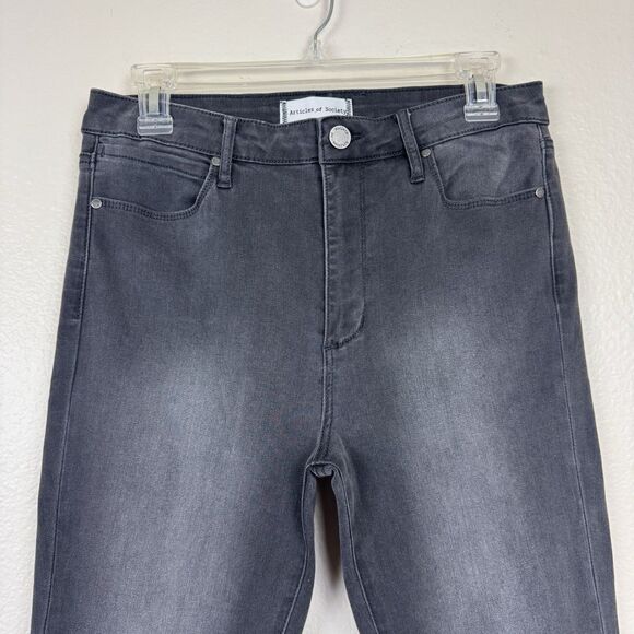 Articles Of Society High Waist Straight Leg Stretch Denim Jeans Gray 29 - Picture 2 of 16